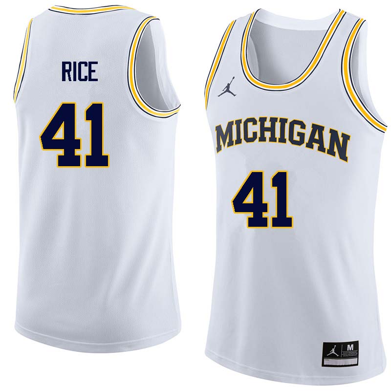 Men #41 Glen Rice Michigan Wolverines College Basketball Jerseys Sale-White